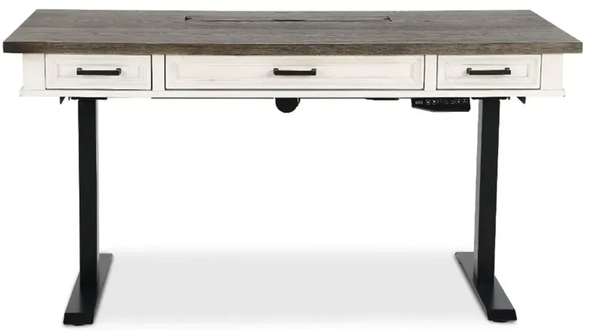 Caraway Antique White Standing Desk