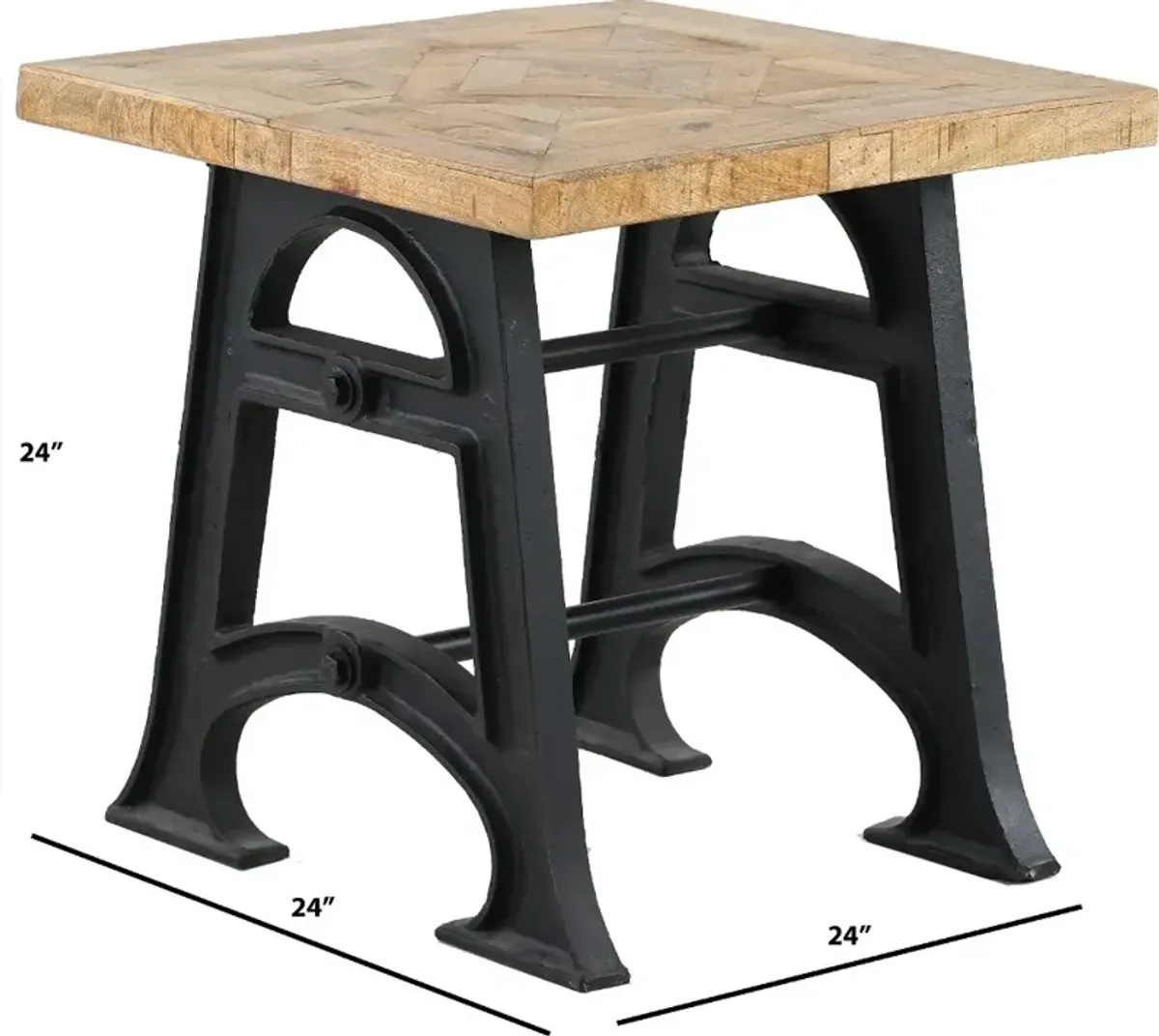 Unwin Industrial Reclaimed Wood End Table