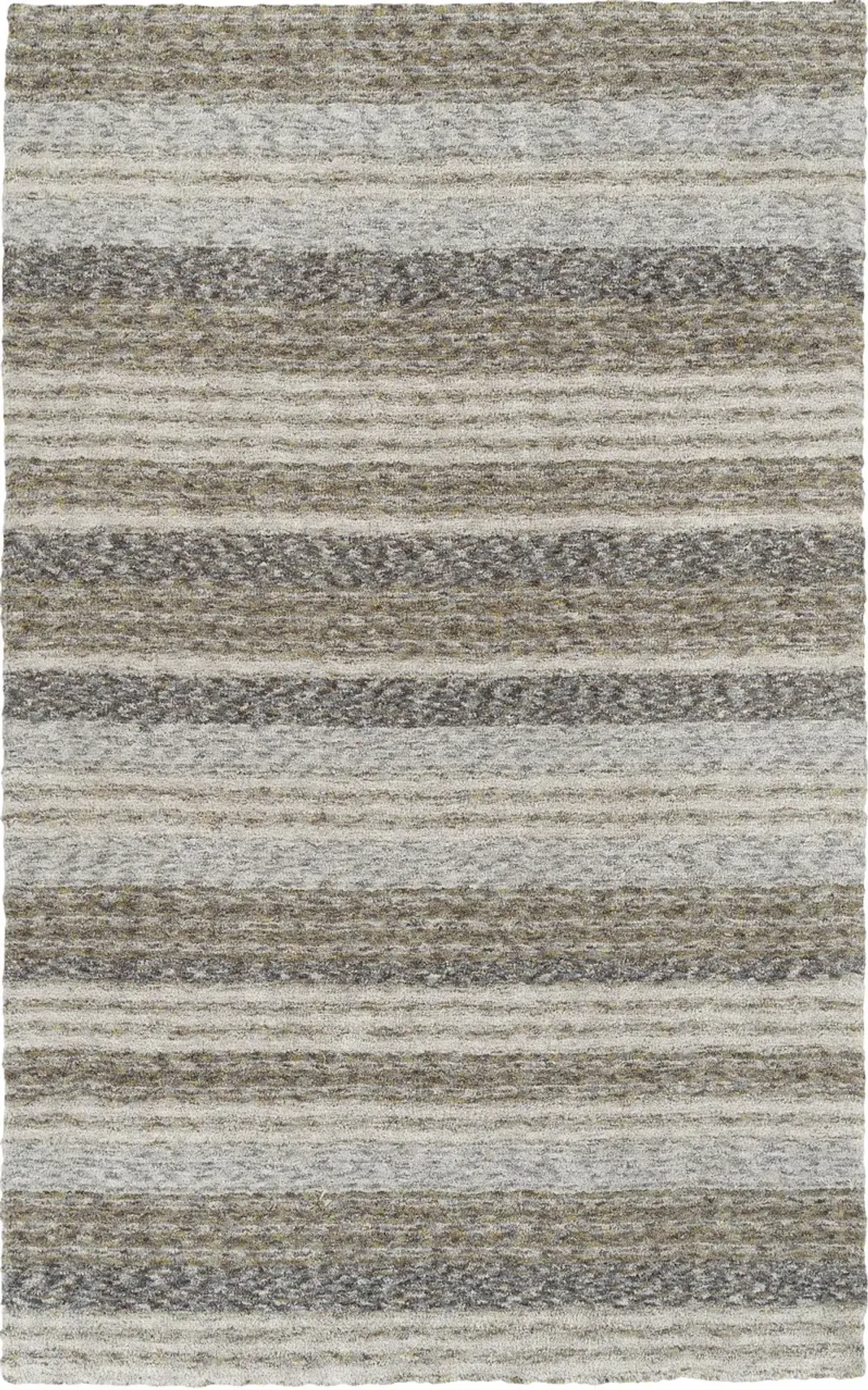 Joplin 5 x 8 Striped Shag Pewter Gray Area Rug