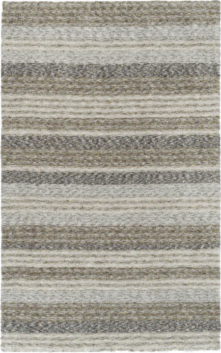 Joplin 5 x 8 Striped Shag Pewter Gray Area Rug