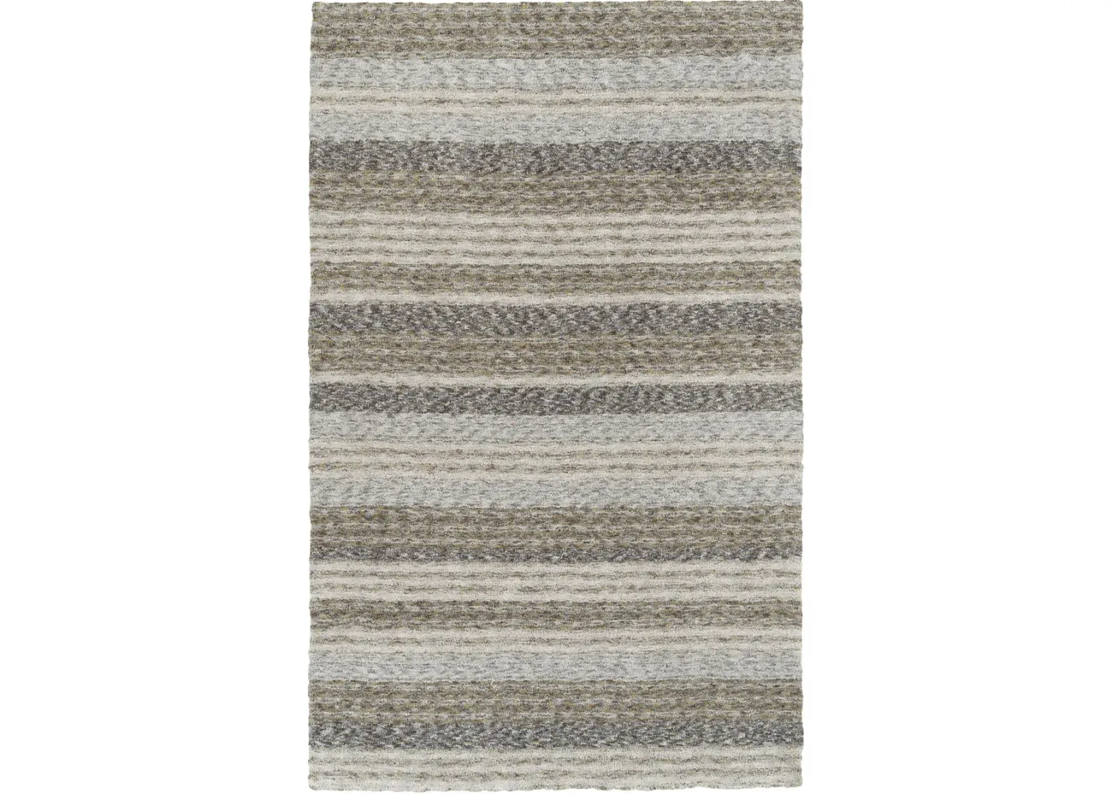 Joplin 8 x 10 Striped Shag Pewter Gray Area Rug