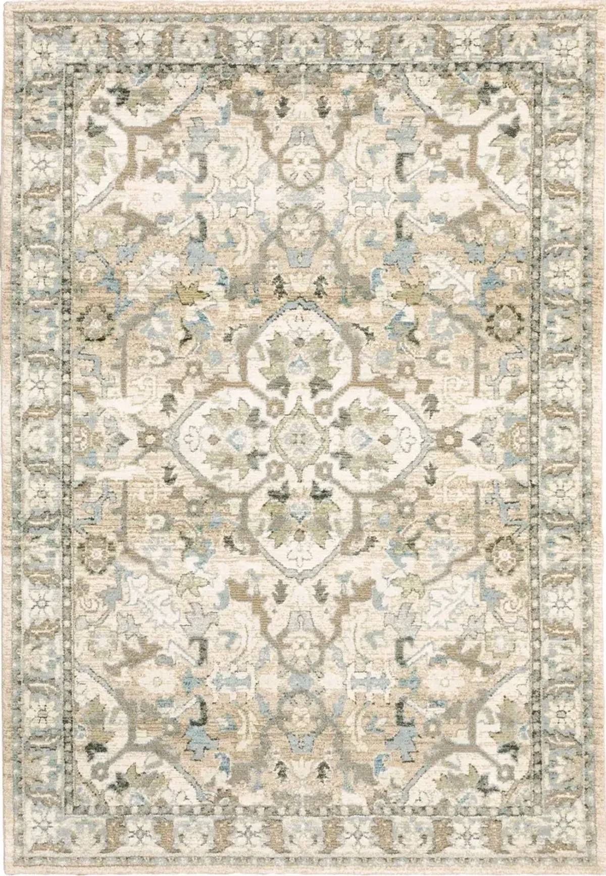 Andorra 5 x 7 Beige and Ivory Area Rug