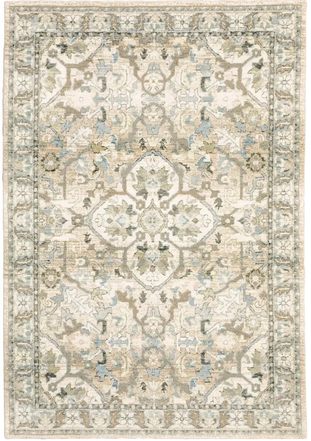 Andorra 5 x 7 Beige and Ivory Area Rug