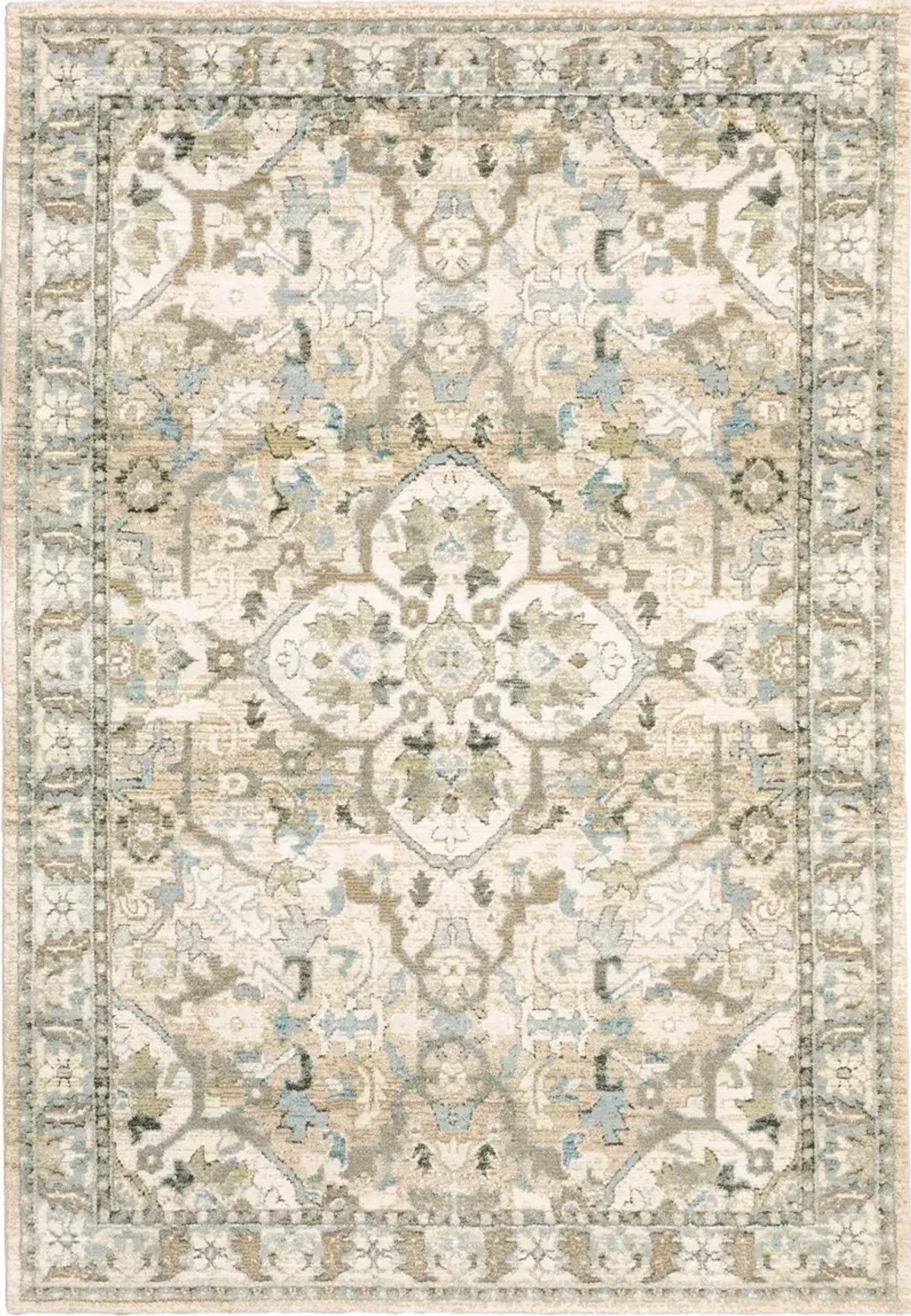 Andorra 8 x 11 Beige and Ivory Area Rug