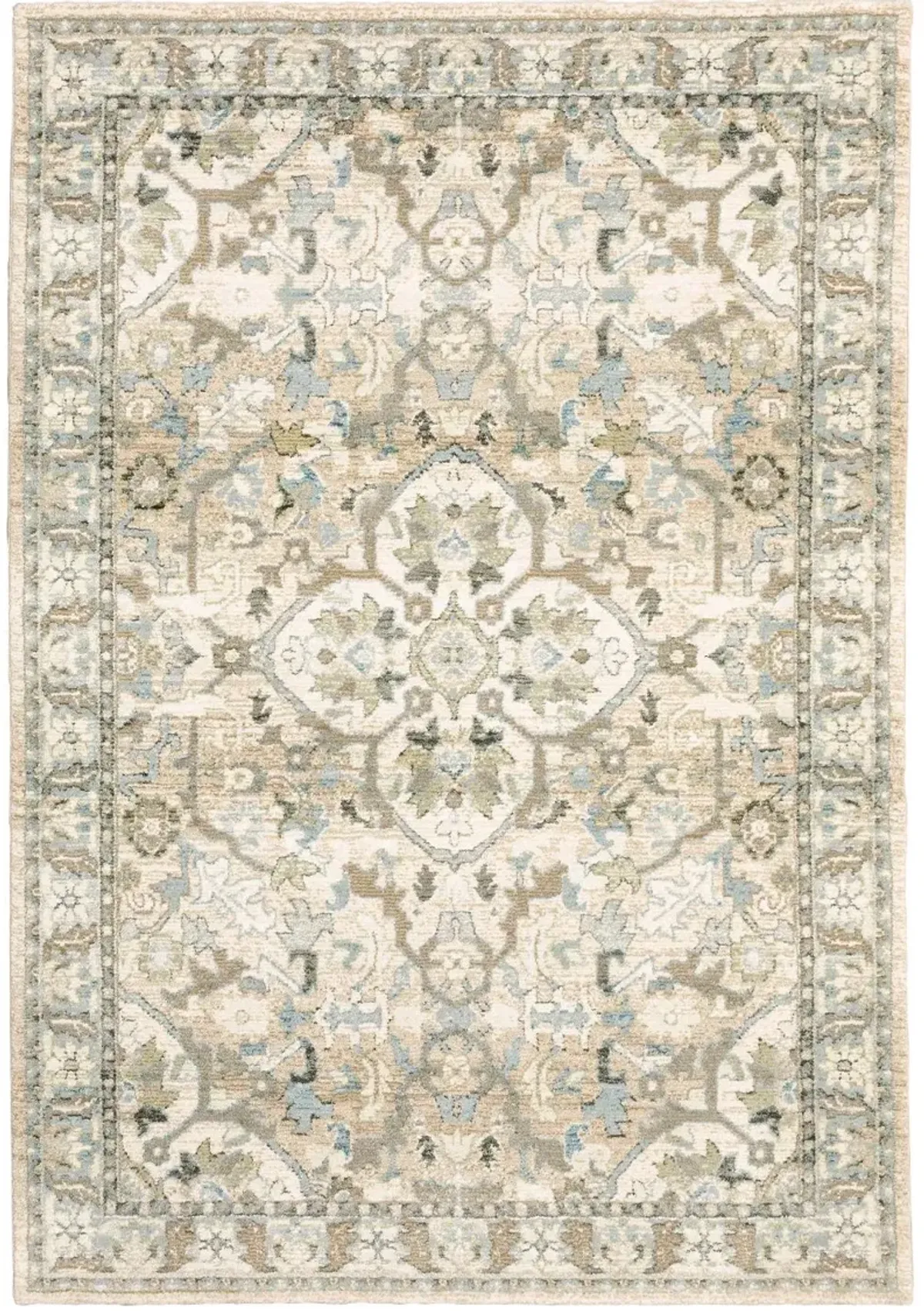 Andorra 8 x 11 Beige and Ivory Area Rug