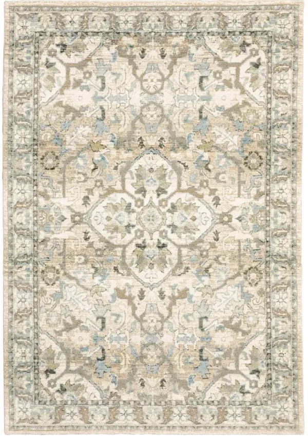 Andorra 8 x 11 Beige and Ivory Area Rug