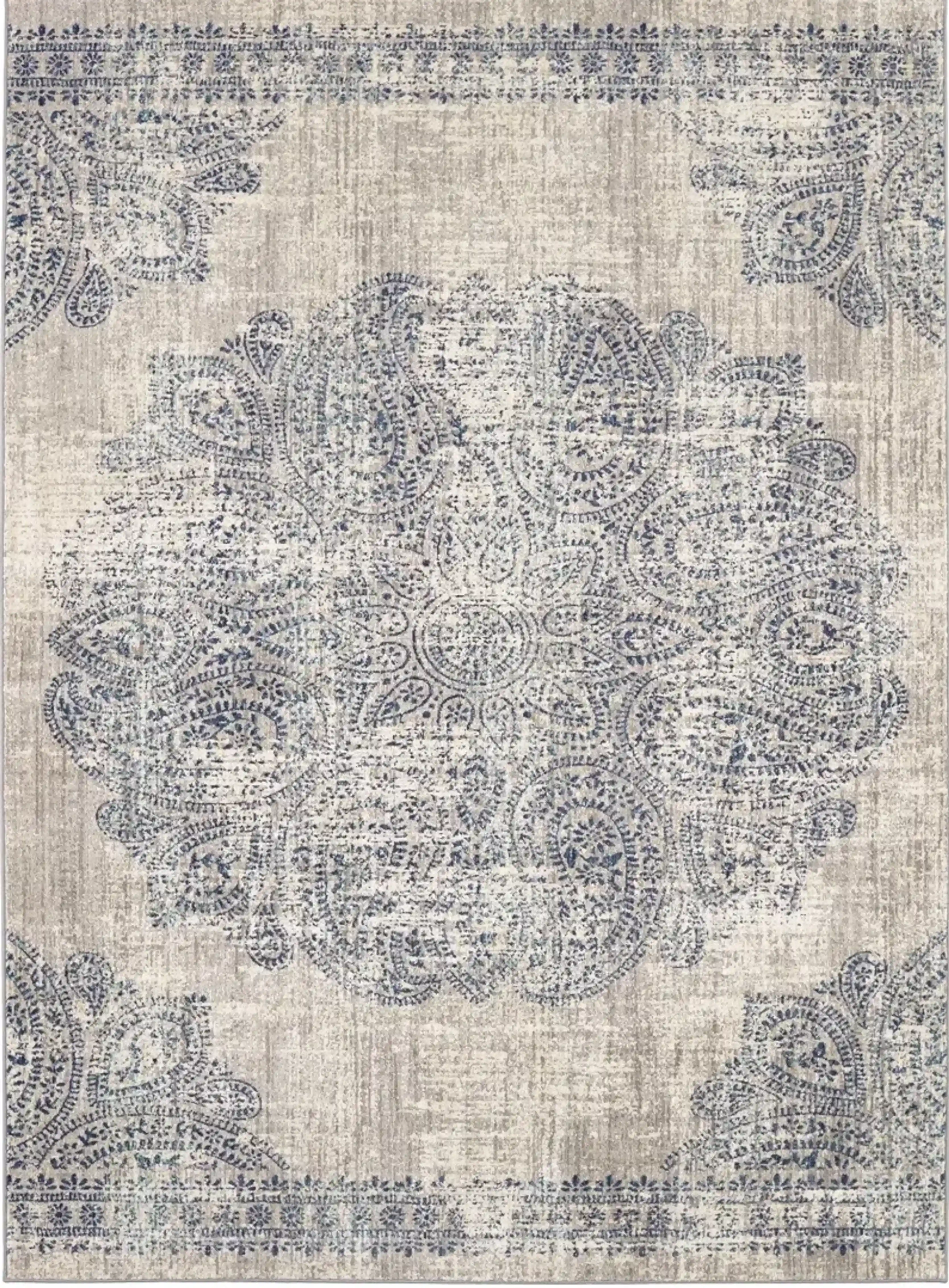 Scott Living Expressions 5 X 8 Dharma Indigo Medallion Area Rug Rc ...