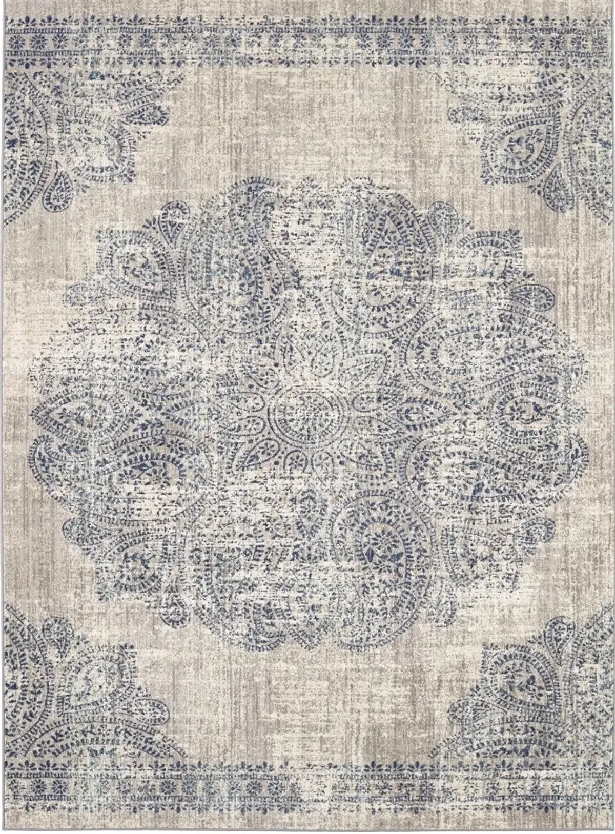 Scott Living Expressions 5 x 8 Dharma Indigo Medallion Area Rug