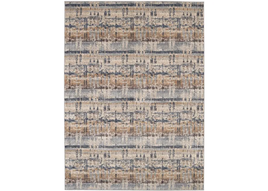 Scott Living Expressions 8 x 11 Kaleidoscopic Denim Blue Rug