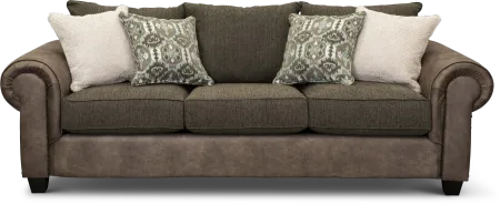 Traditional Two-Tone Brown Sofa - Lonestar