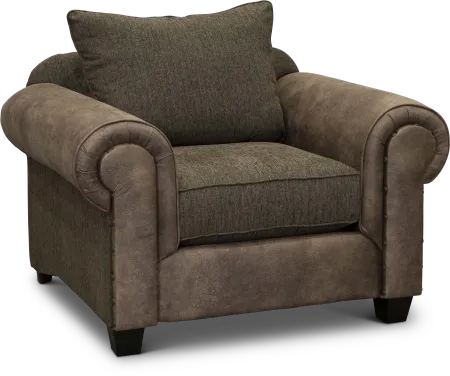 Traditional Two-Tone Brown Chair - Lonestar