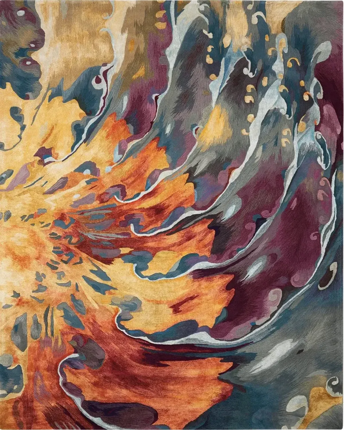 Prismatic 5 x 8 Orange, Crimson and Purple Area Rug