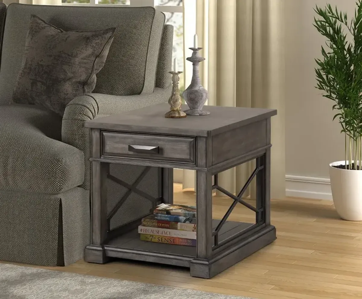 Sun Smokey Gray End Table