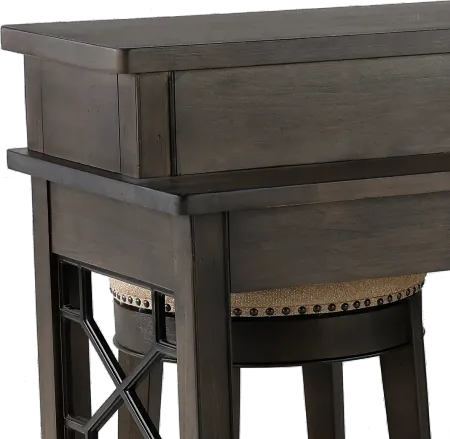 Sun Smokey Gray Console Table with 3 Barstools