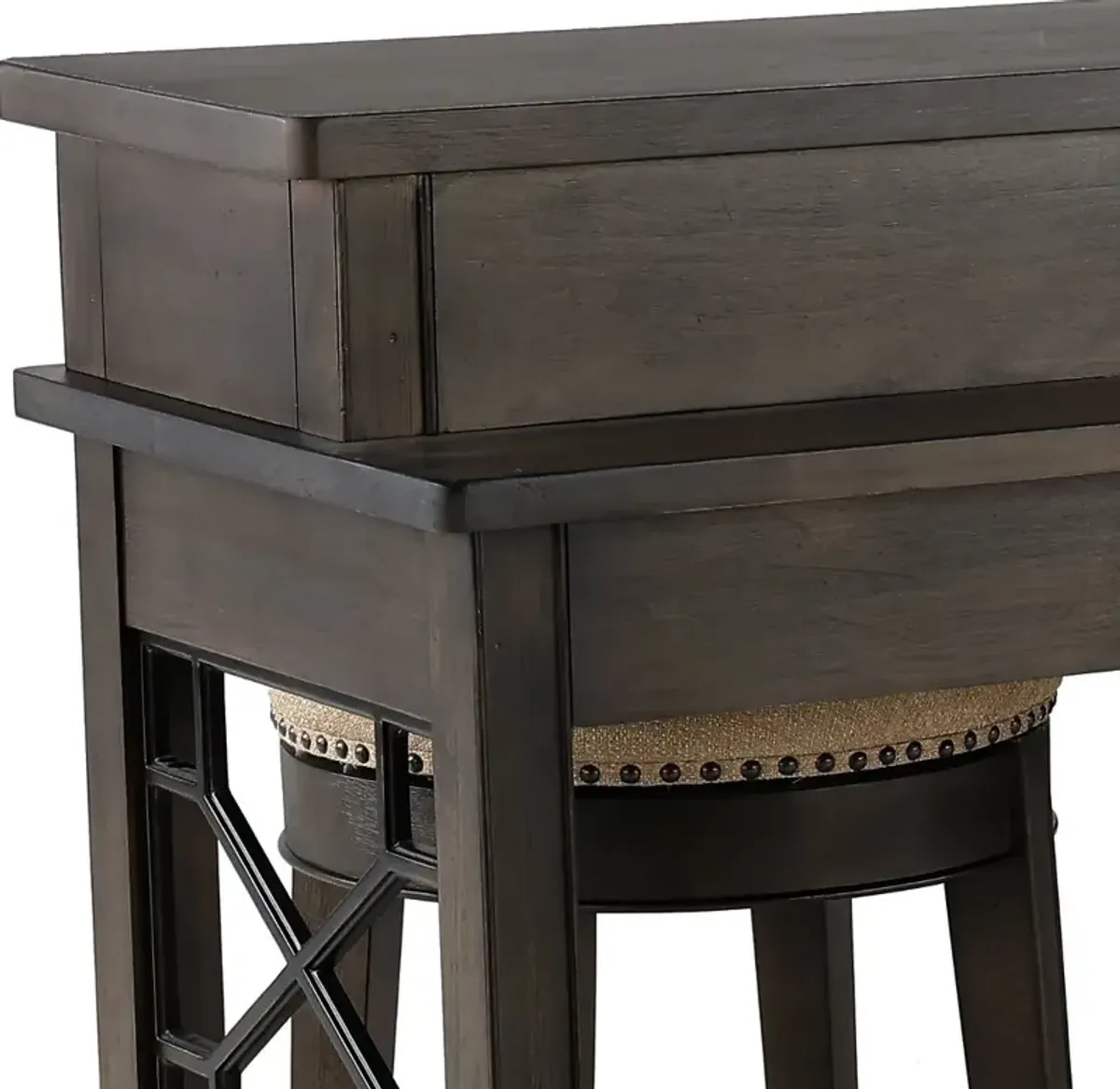 Sun Smokey Gray Console Table with 3 Barstools