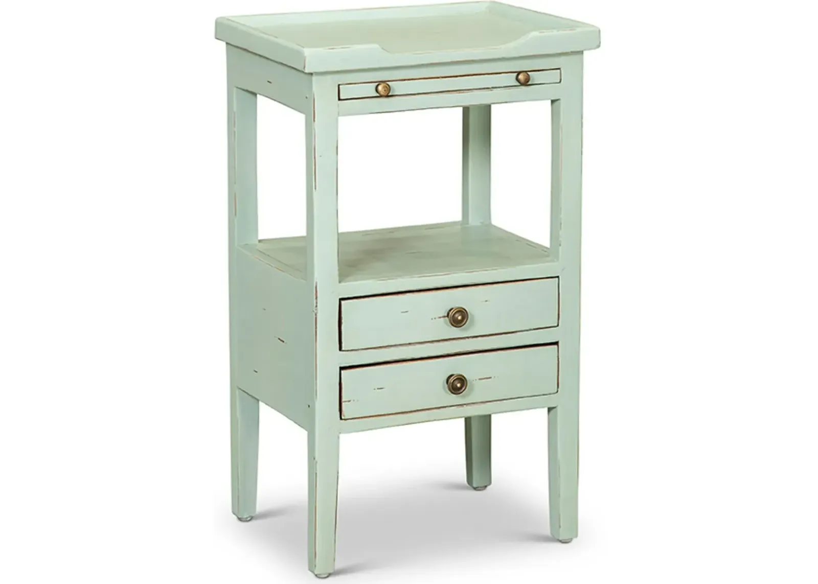 Eton Egg Blue Side Table with Pull Out Shelf