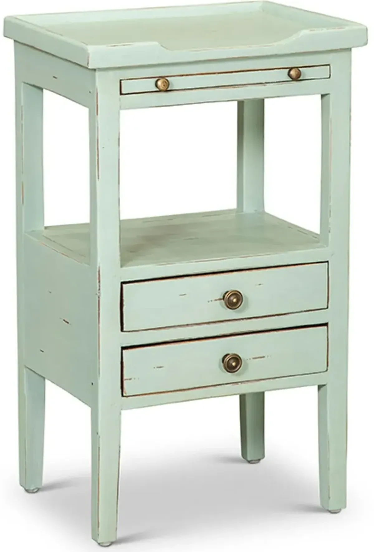 Eton Egg Blue Side Table with Pull Out Shelf