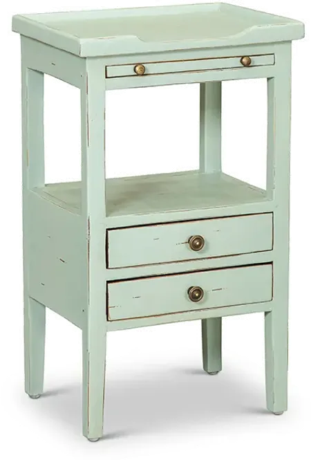 Eton Egg Blue Side Table with Pull Out Shelf