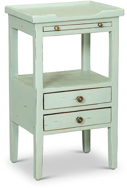 Eton Egg Blue Side Table with Pull Out Shelf