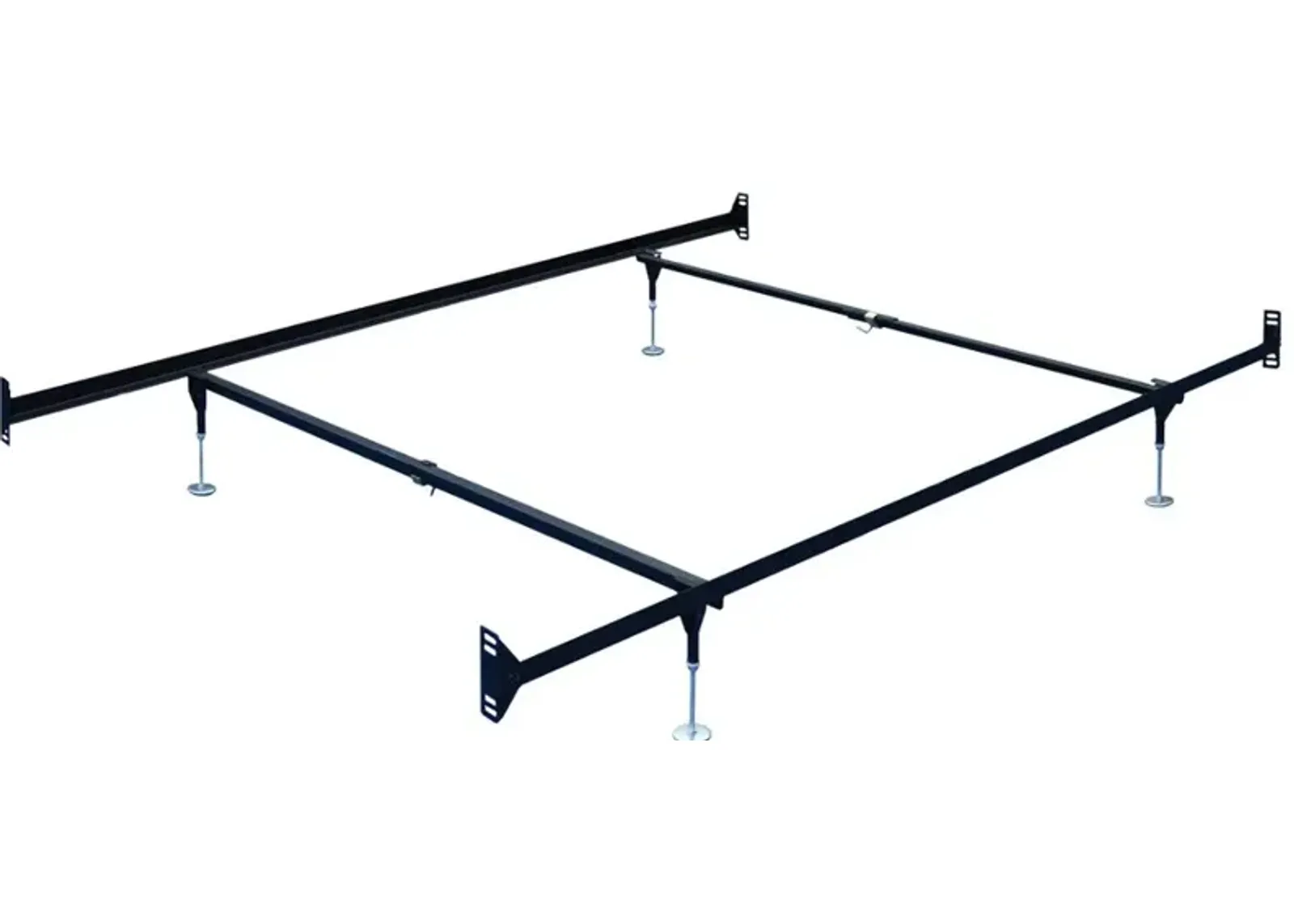 Brown Steel Twin-Full Size Bed Frame - Double-End