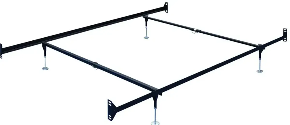 Brown Steel Twin-Full Size Bed Frame - Double-End