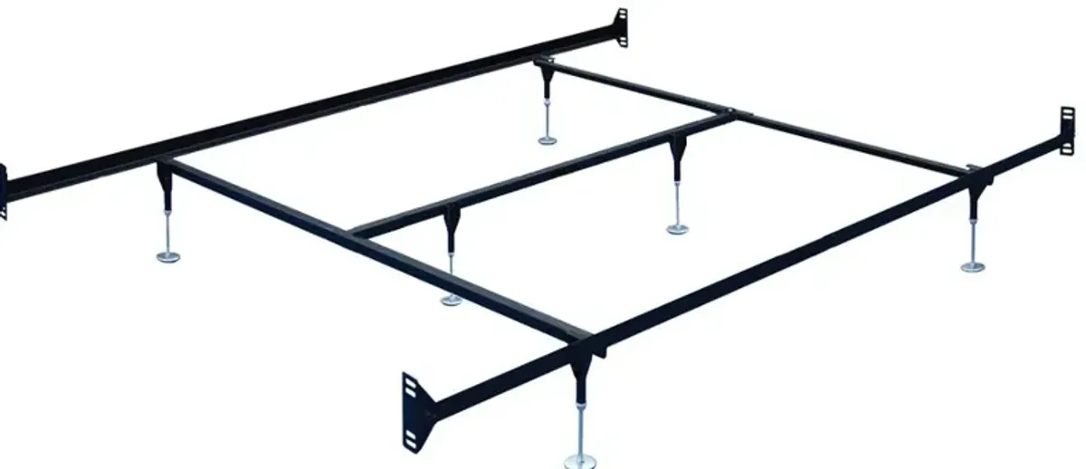 Brown Steel King Size Bed Frame - Double-End