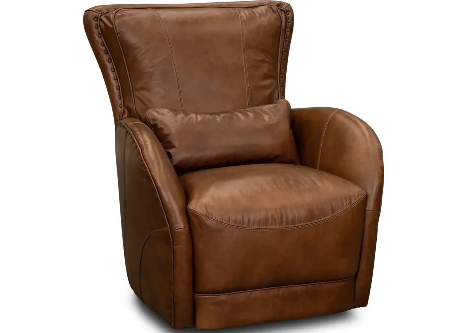 St. James Brown Leather Swivel Chair