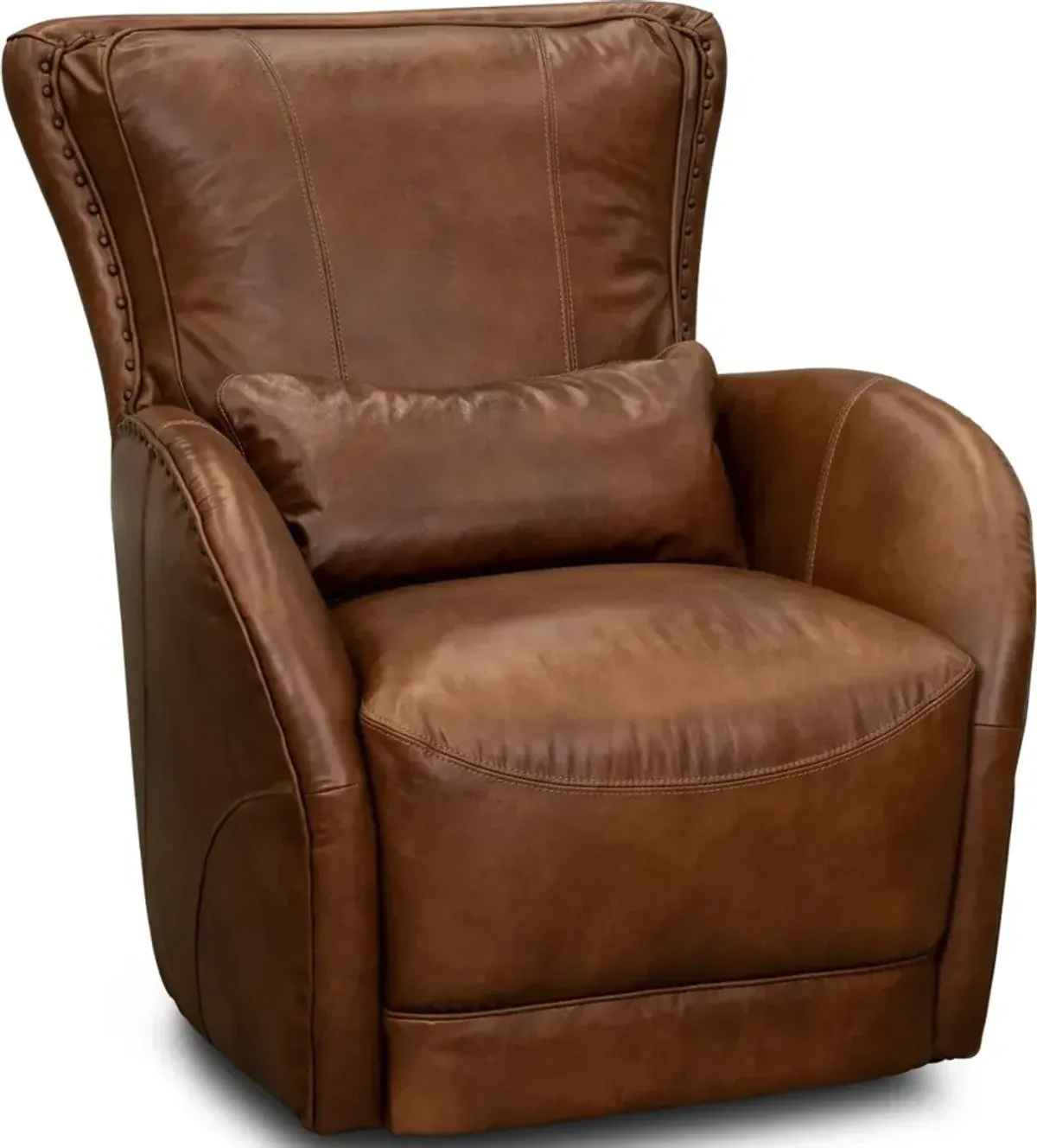 St. James Brown Leather Swivel Chair