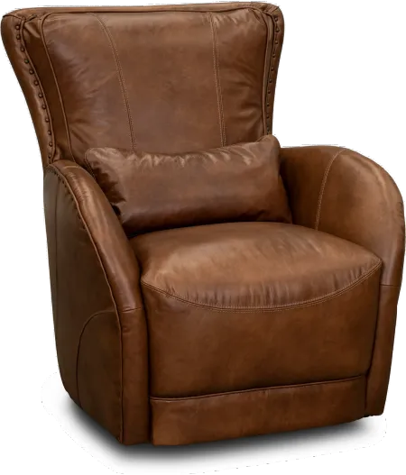 St. James Brown Leather Swivel Chair
