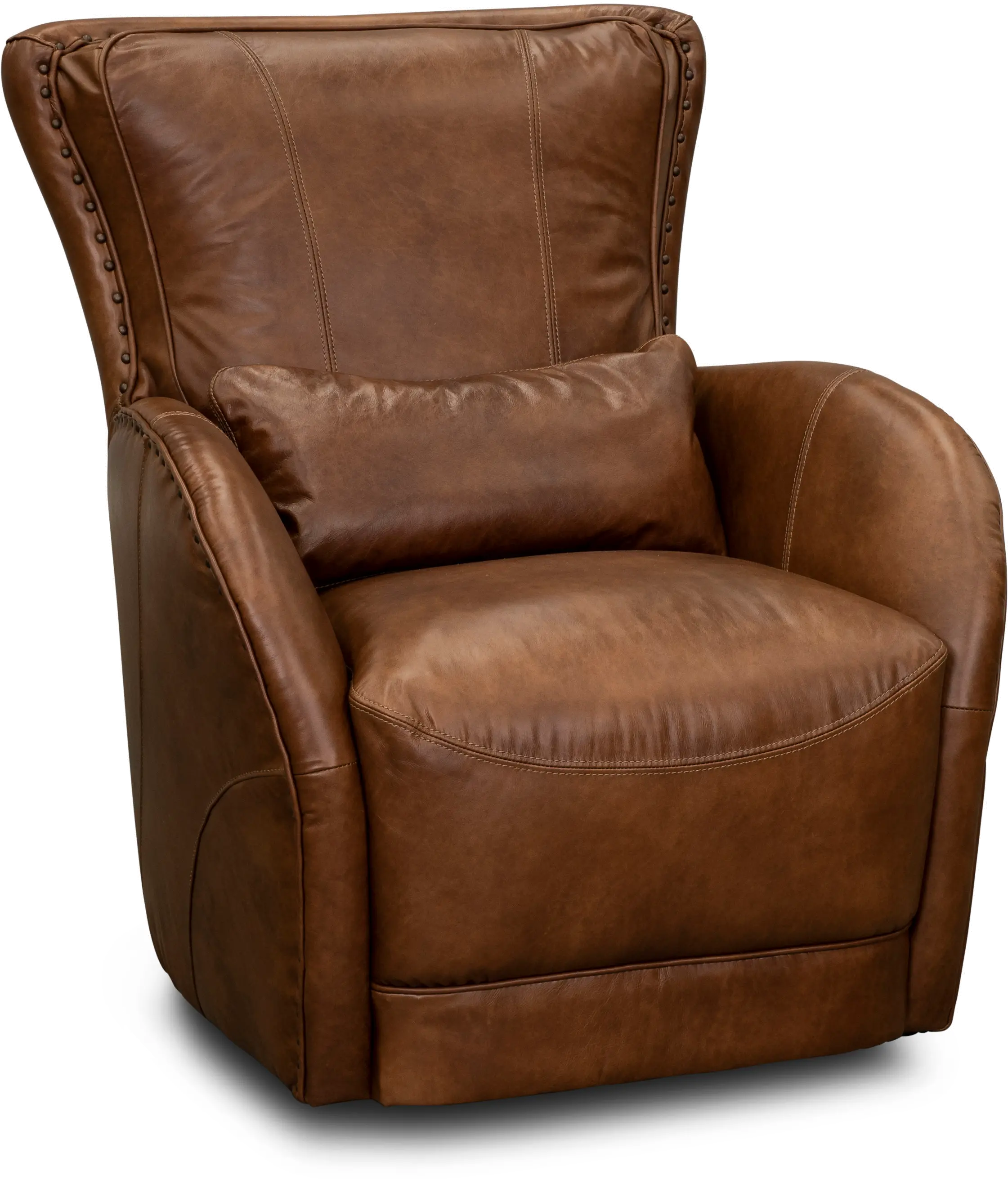 St. James Brown Leather Swivel Chair