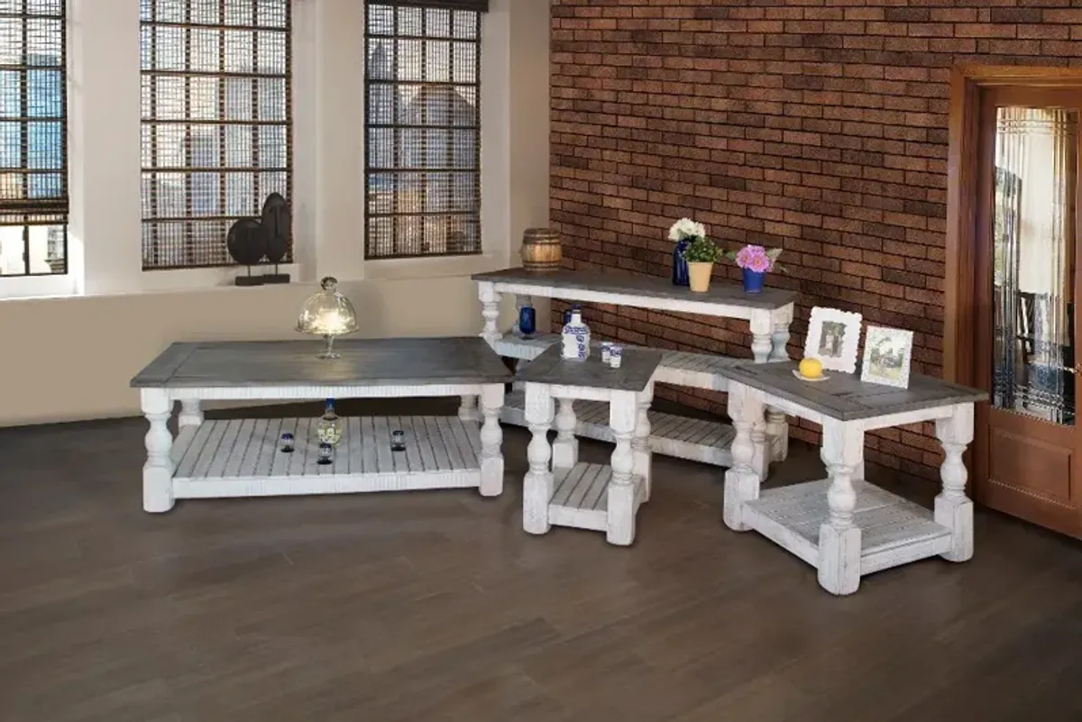 Stone White and Brown Coffee Table