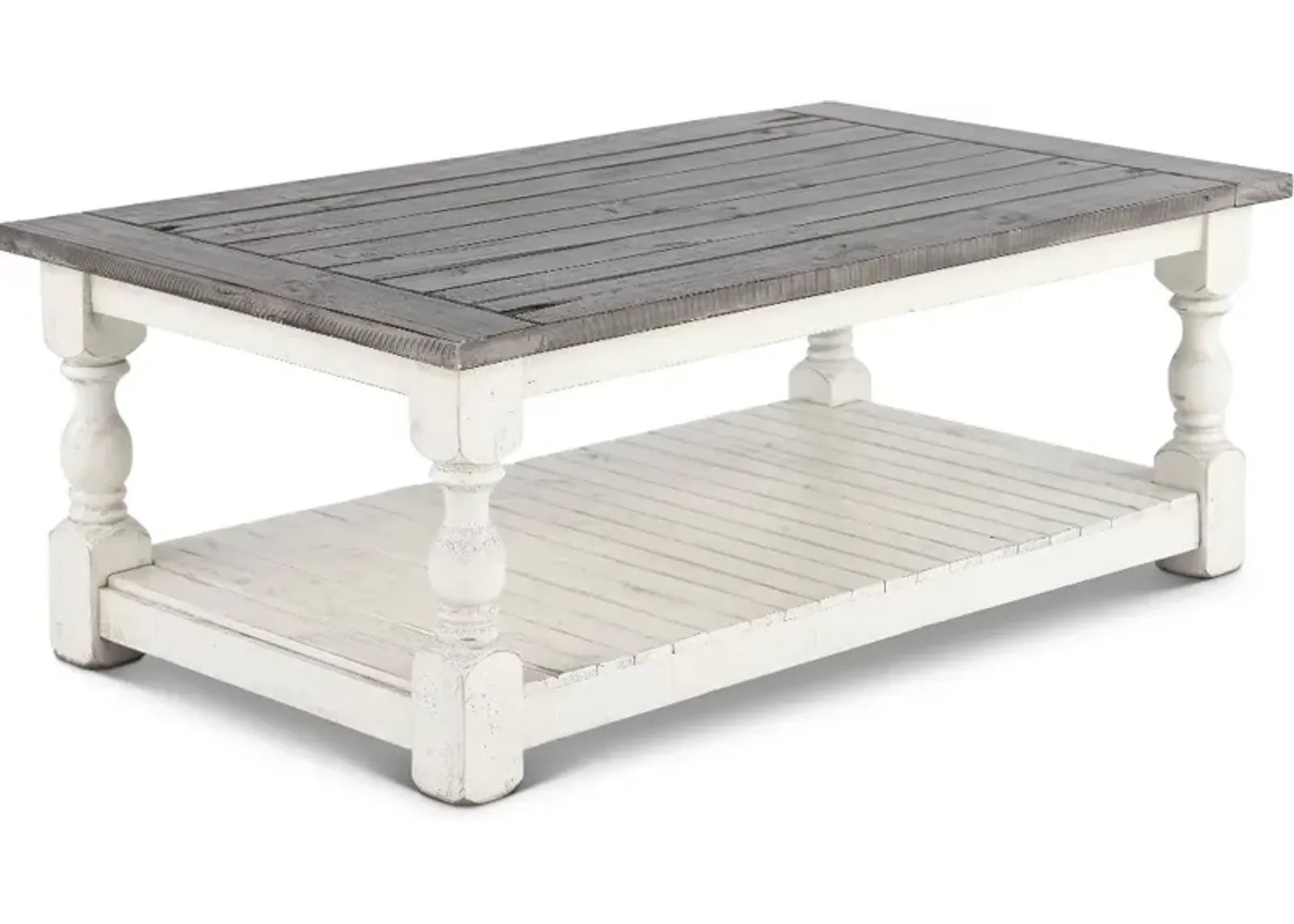 Stone Distressed White Coffee Table