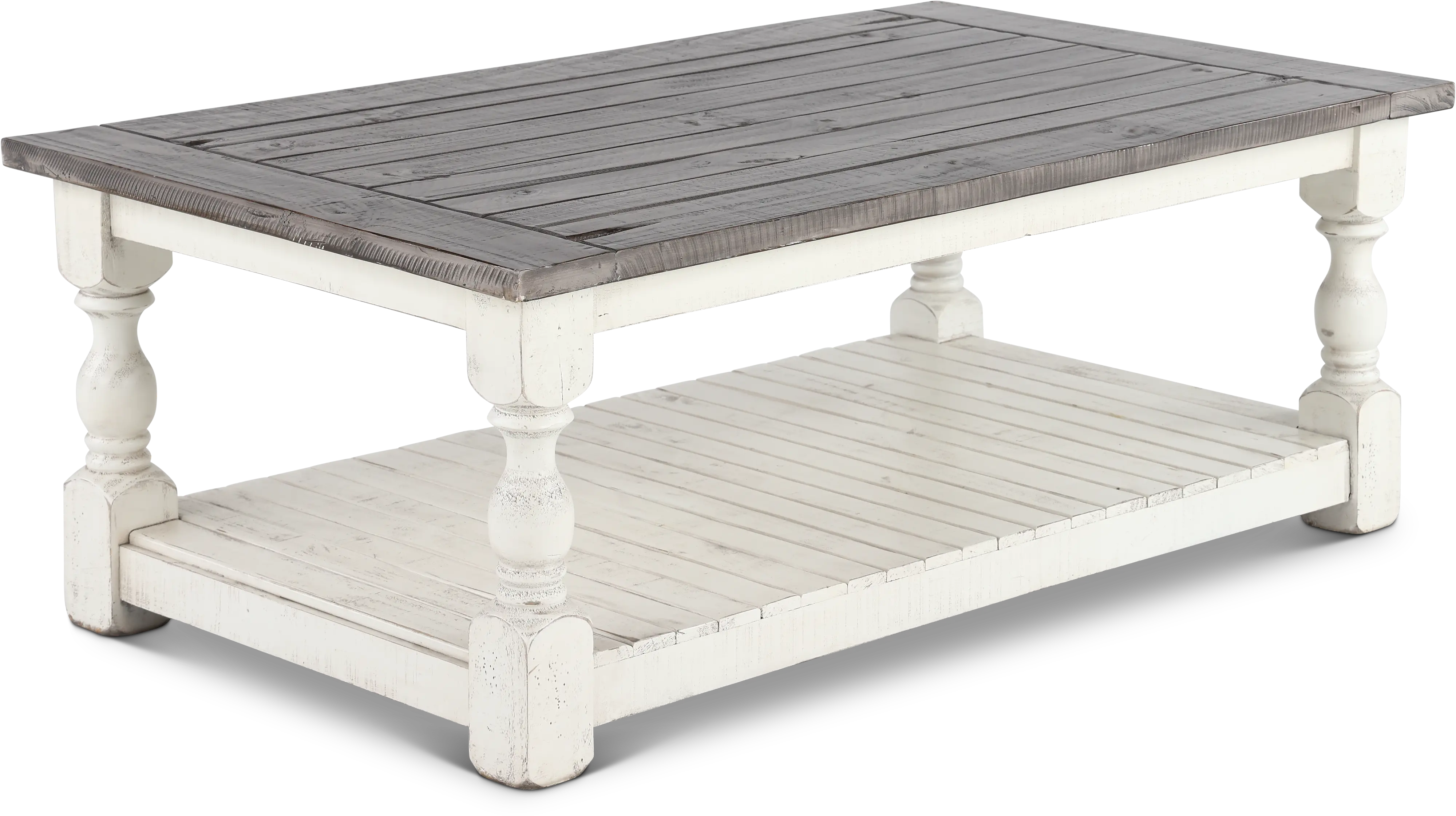 Stone Distressed White Coffee Table
