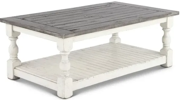 Stone White and Brown Coffee Table