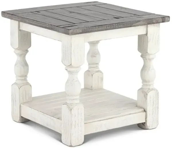 Stone White End Table