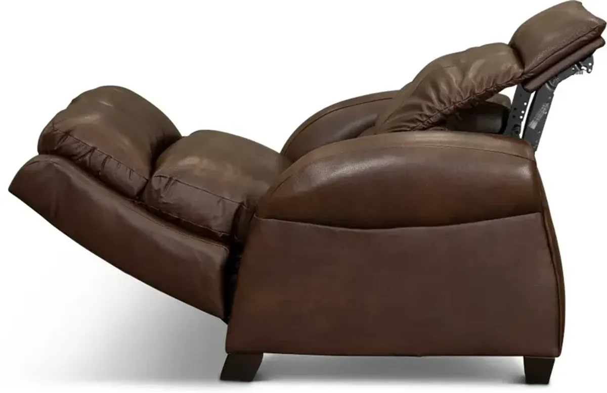 Saturn Brown Leather-Match Zero Gravity Power Recliner