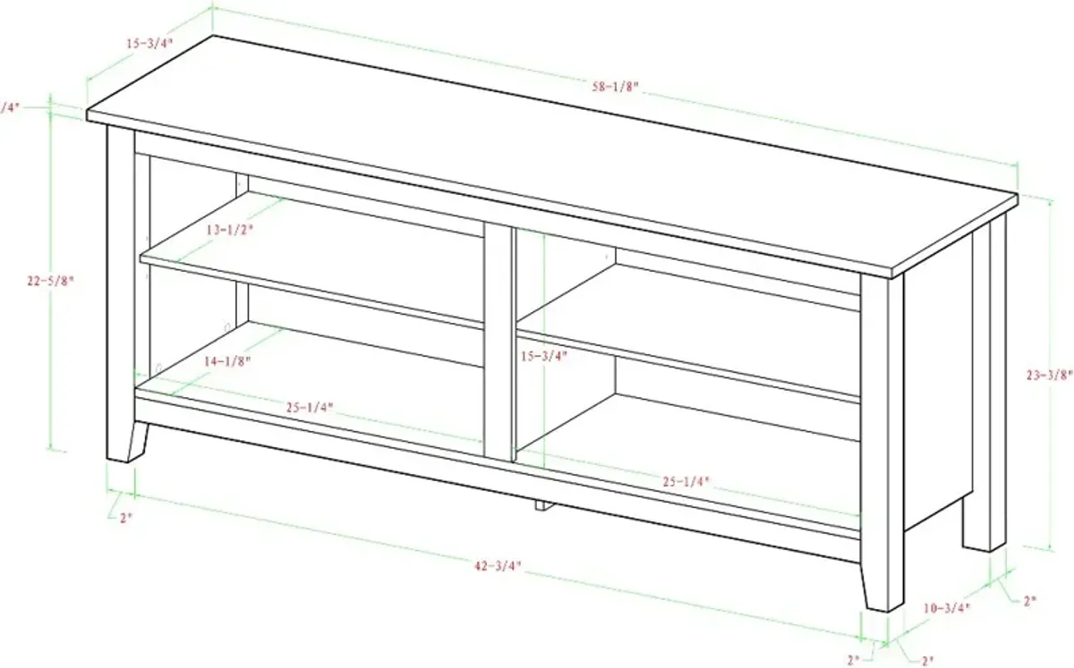 58 Inch Rustic Wood TV Stand - Walker Edison