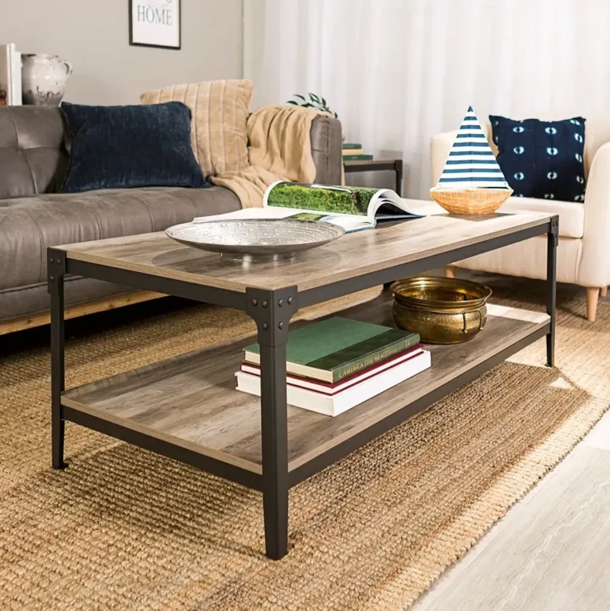 Rustic Wood Coffee Table - Walker Edison