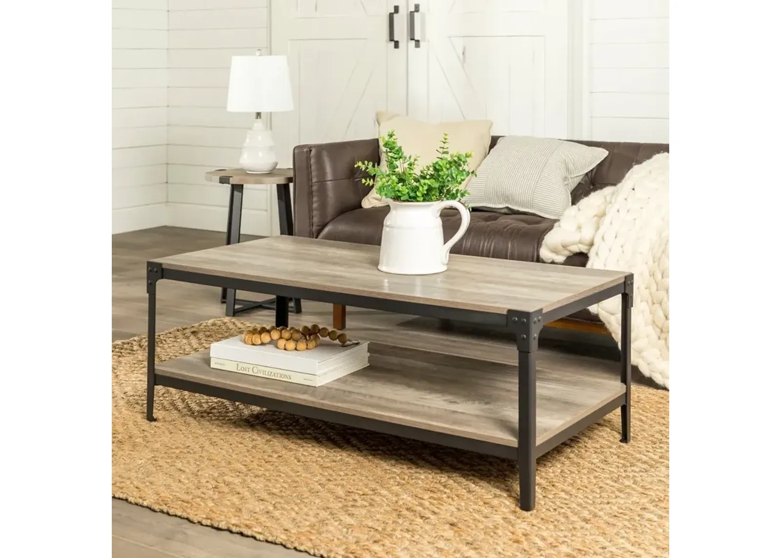 Rustic Wood Coffee Table - Walker Edison