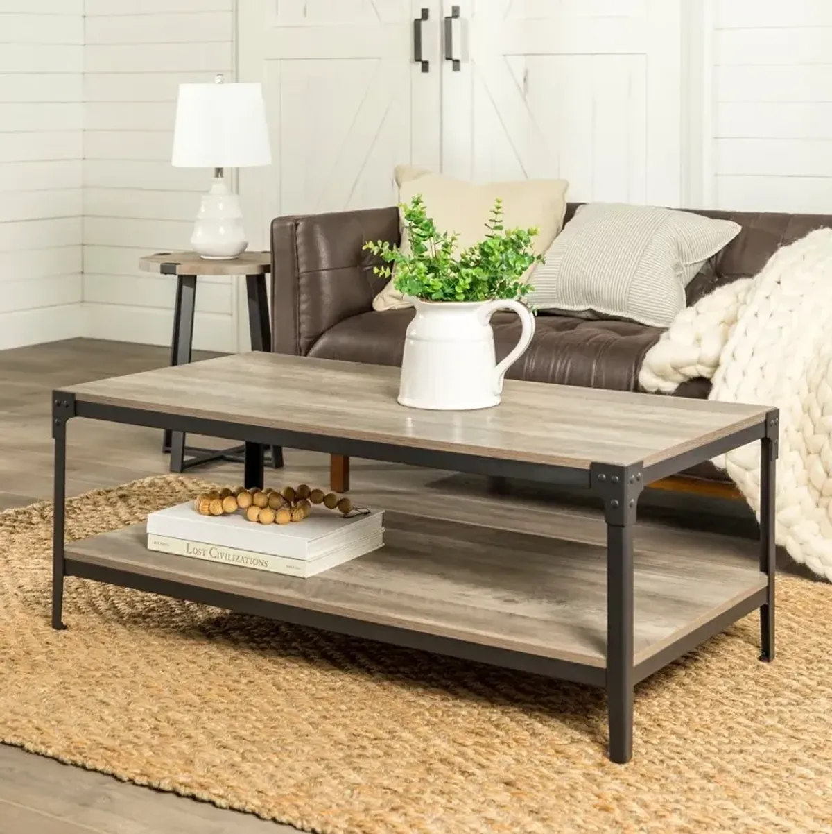 Rustic Wood Coffee Table - Walker Edison