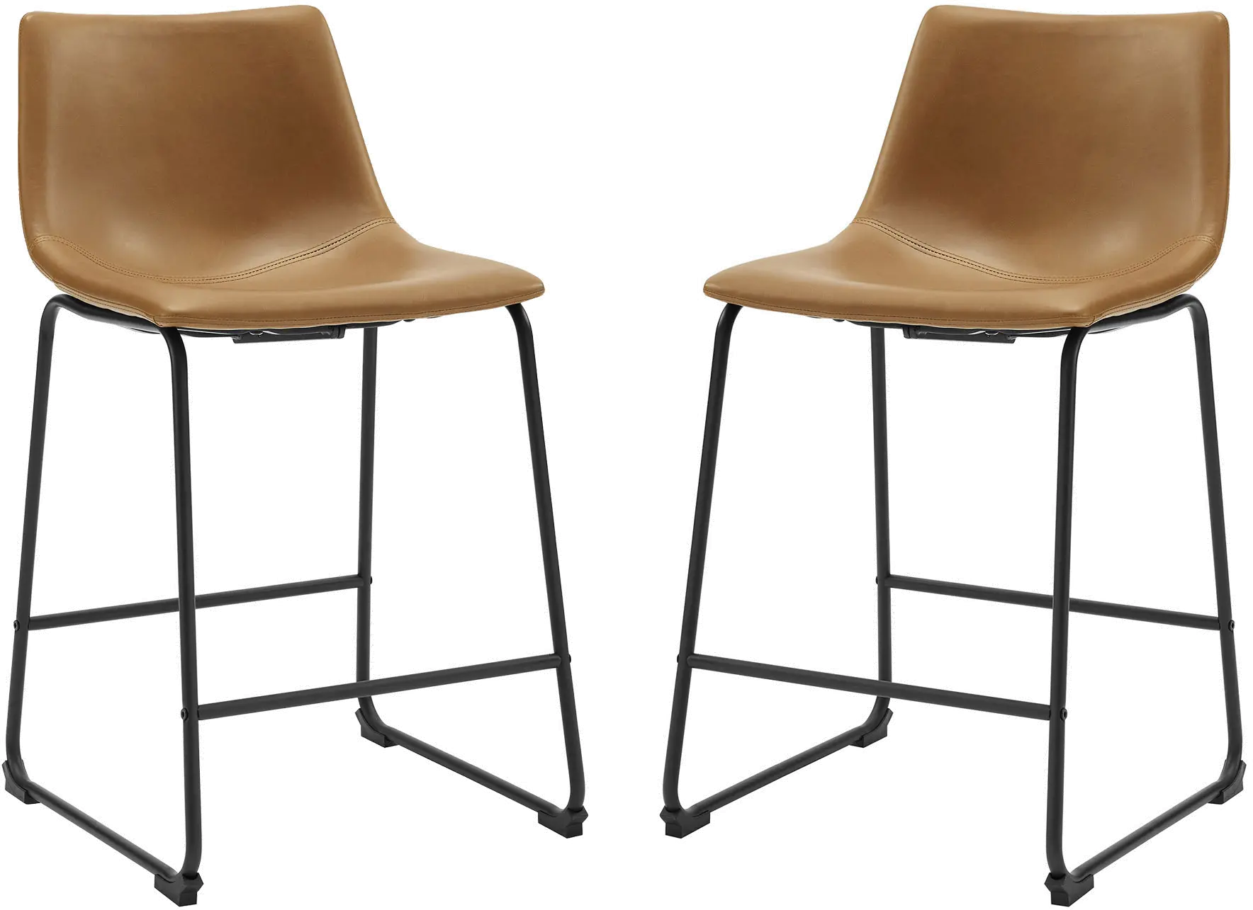 Slope Saddle Brown Counter Height Stool, Set of 2