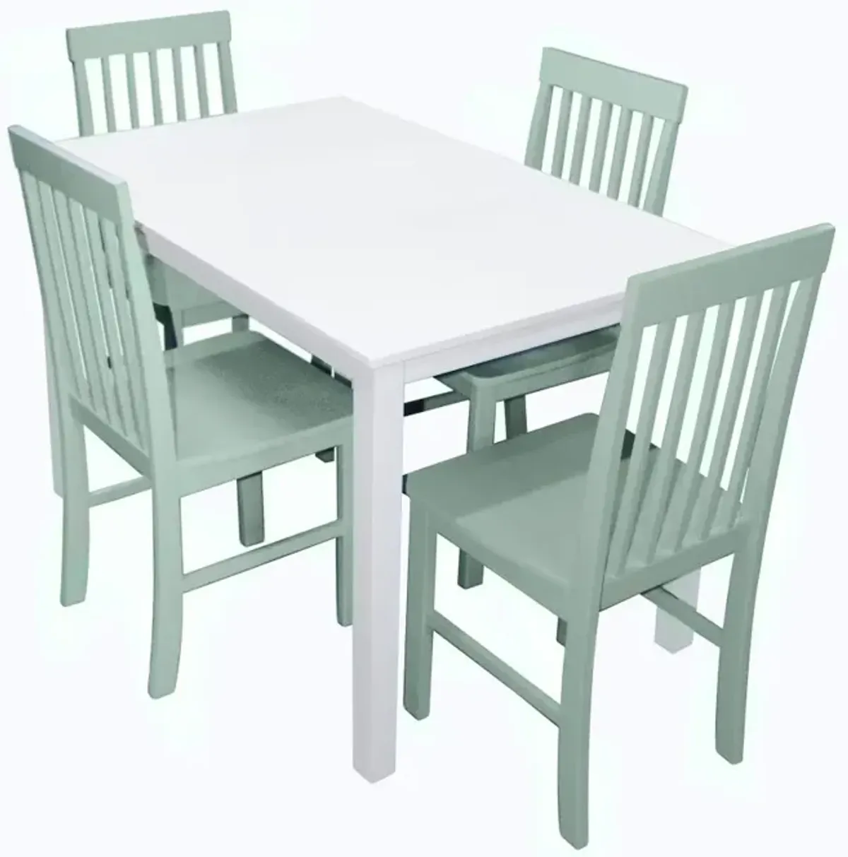 Modern White and Green 5 Piece Dining Set - Walker Edison