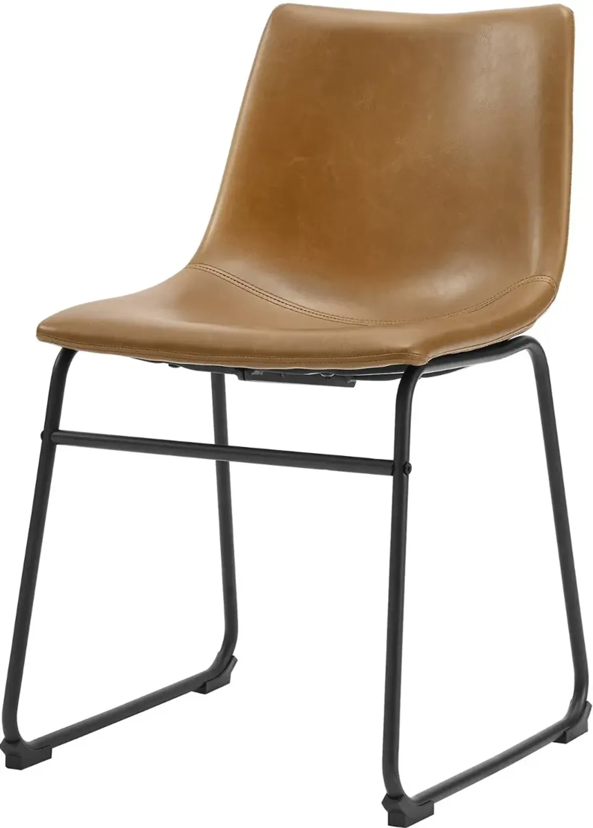 Saddles Light Brown Dining Room Chair, Set of 2 - Walker Edison