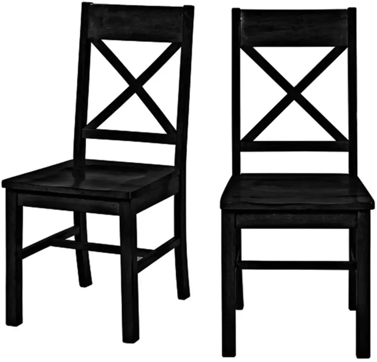 Millwright Antique Black Dining Room Chairs, Set of 2 - Walker Edison