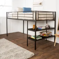 Contemporary Black Twin Low Loft Bed - Walker Edison