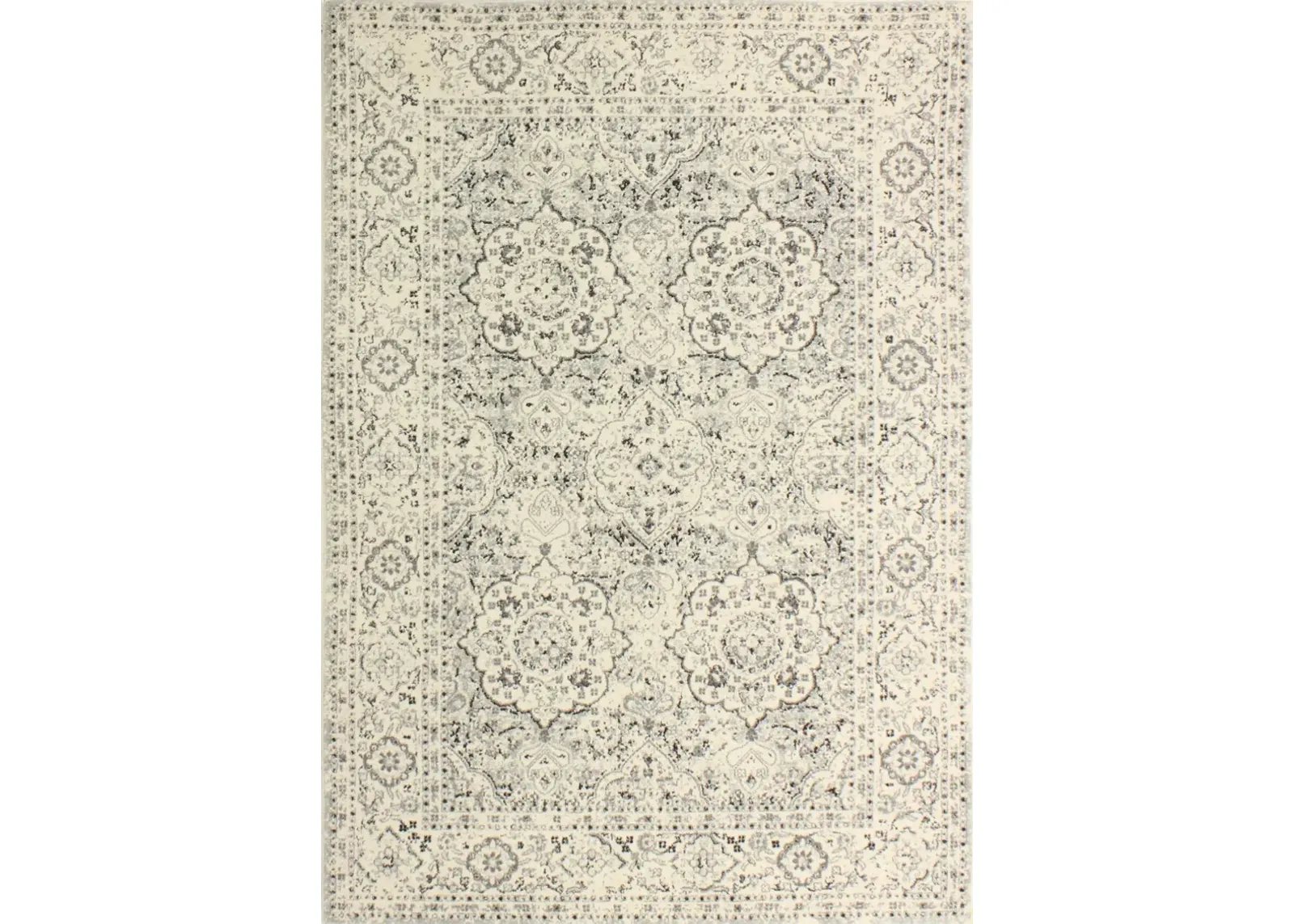 4 x 6 Small Traditional Alberta Ivory and Blue Rug - Everek