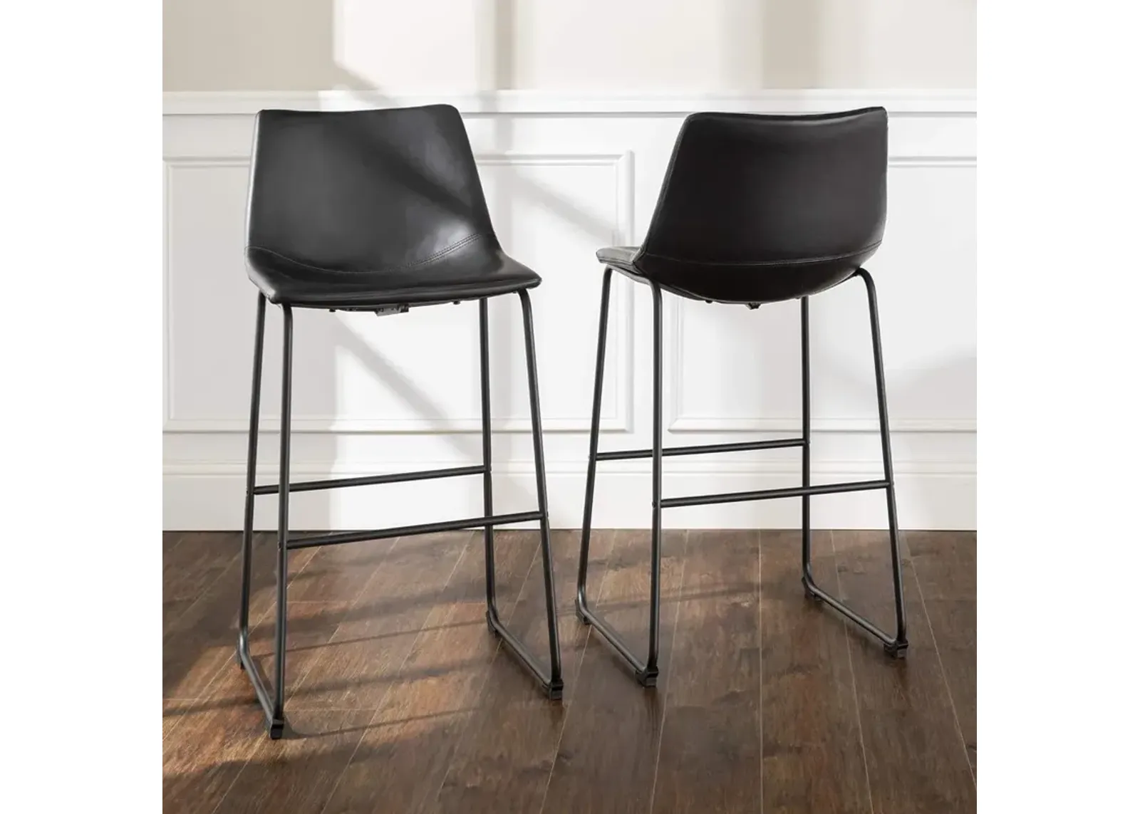 Slope Black Bar Height Stool, Set of 2