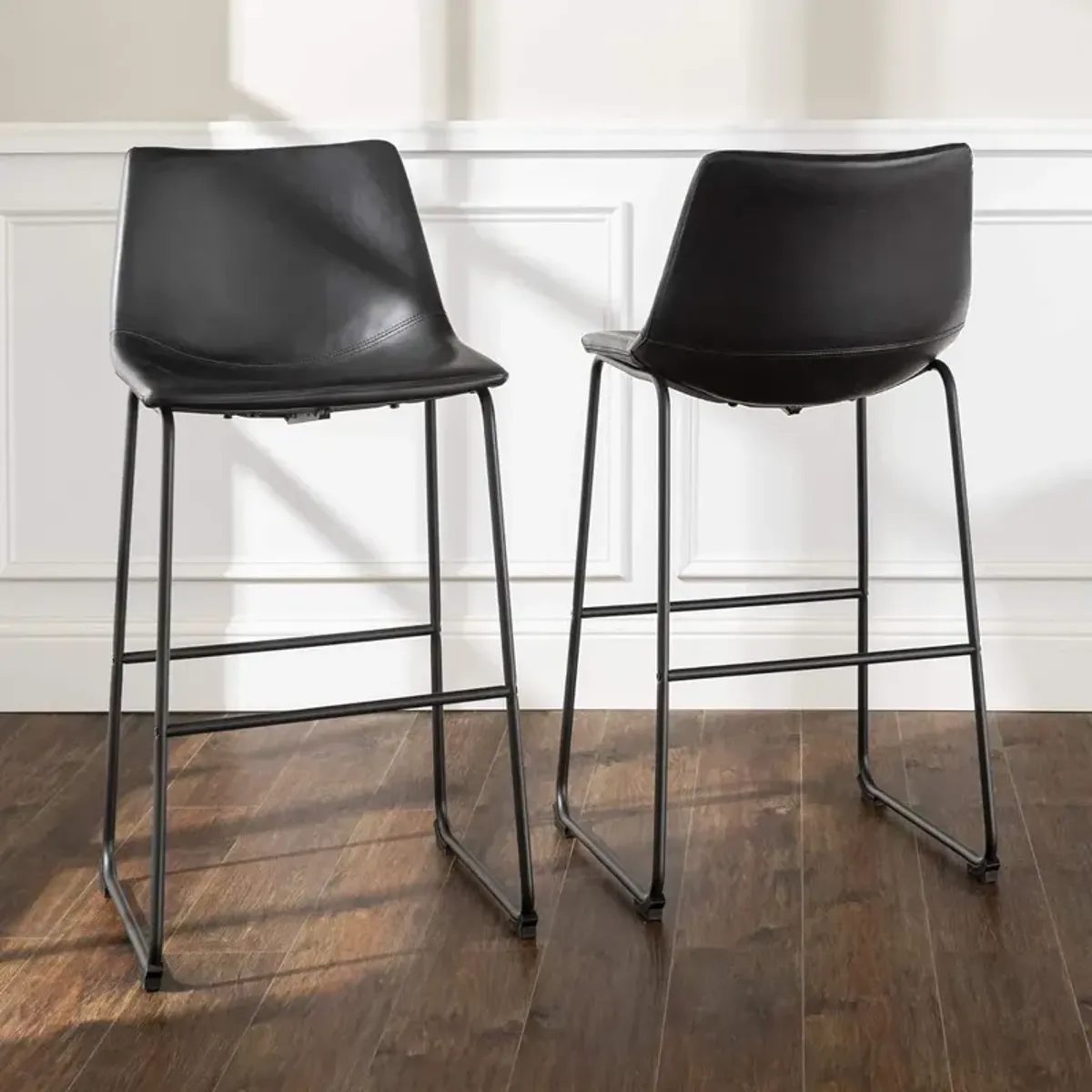 Slope Black Bar Height Stool, Set of 2