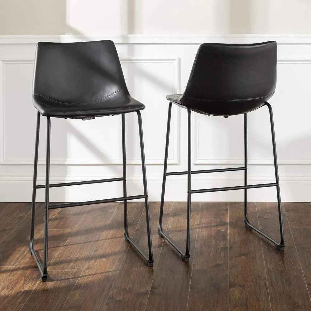 Slope Black Bar Height Stool, Set of 2