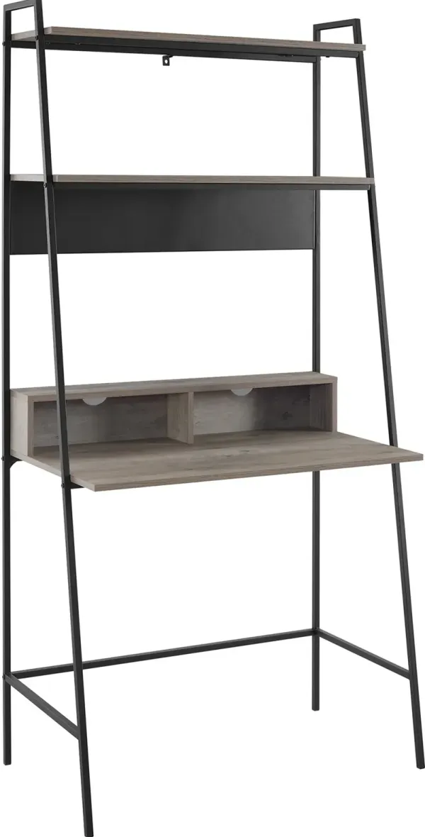 Arlo 36" Gray Wash Wood Ladder Computer Desk - Walker Edison
